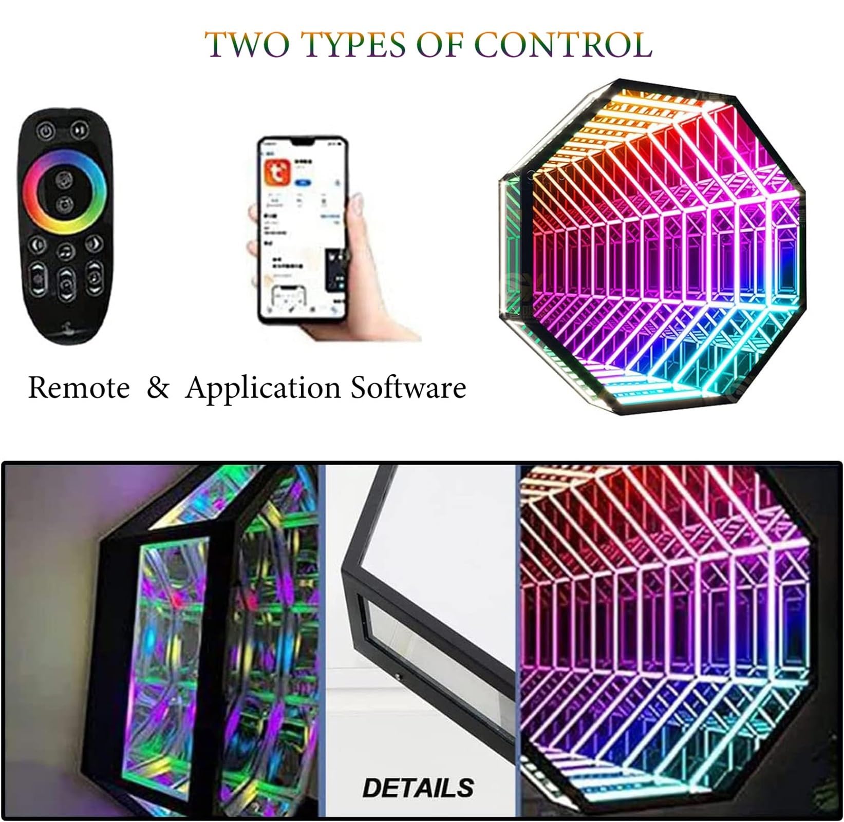 Amazon.co.jp : 3Dインフィニティミラーライト、リビングルーム用LED